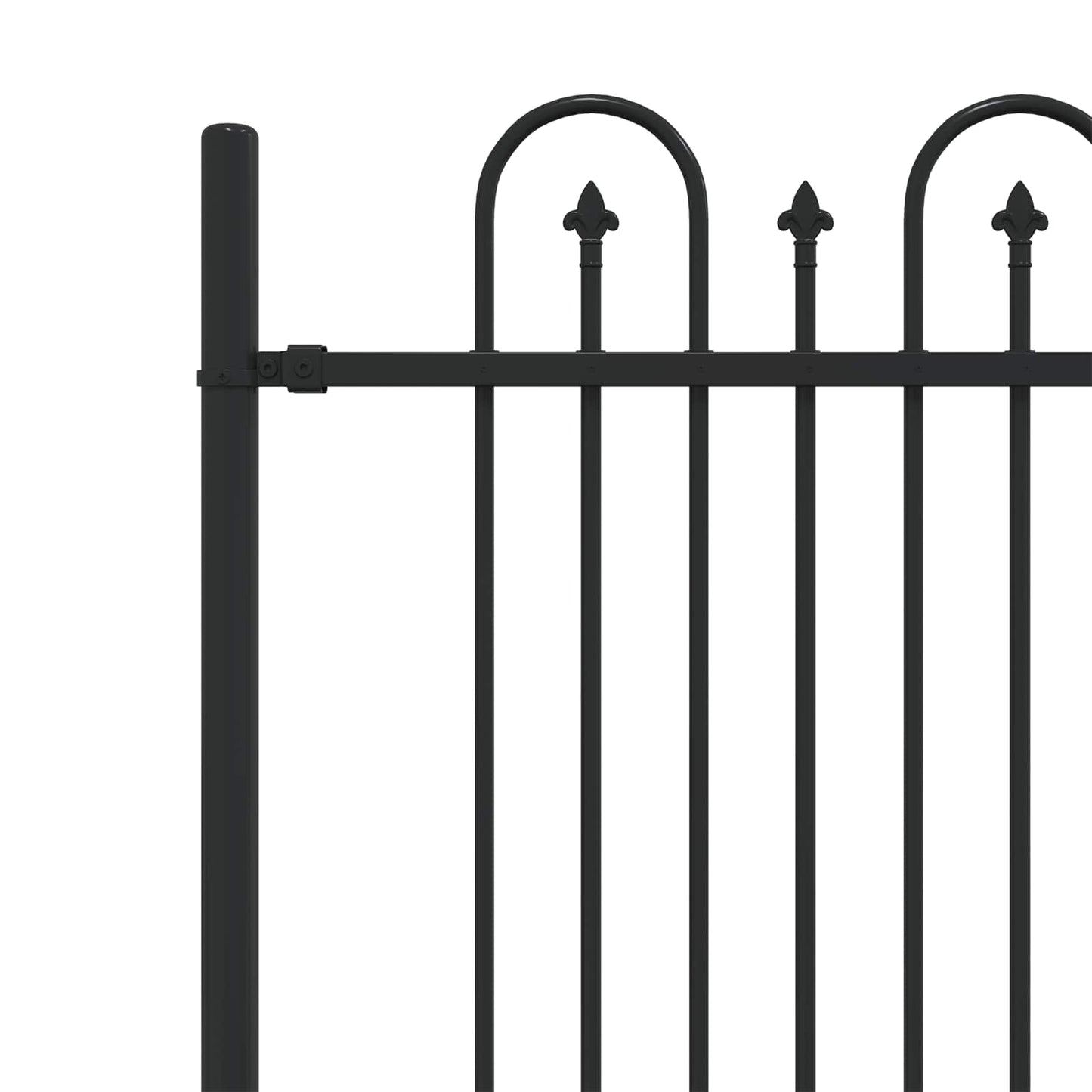 Spike Arch Fence Black 200 x 166 cm Powder-Coated Steel