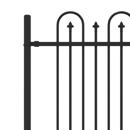Spike Arch Fence Black 200 x 166 cm Powder-Coated Steel