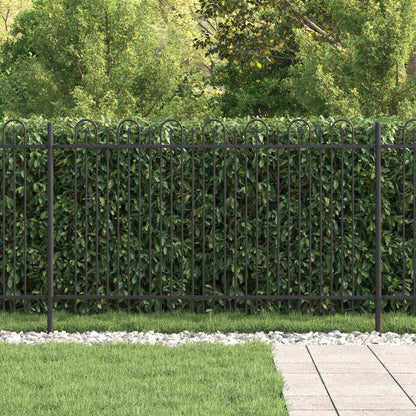 Spike Arch Fence Black 200 x 166 cm Powder-Coated Steel