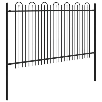 Spike Arch Fence Black 200 x 166 cm Powder-Coated Steel