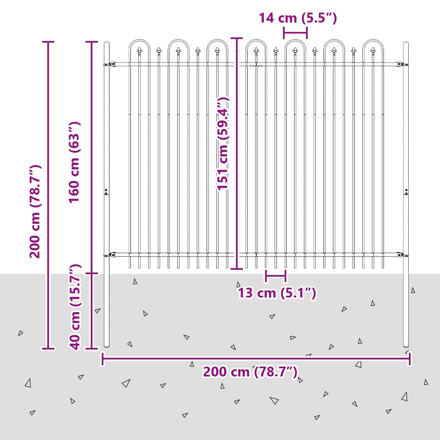 Spike Arch Fence DRONTEN Black