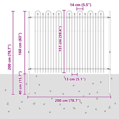Spike Arch Fence DRONTEN Black