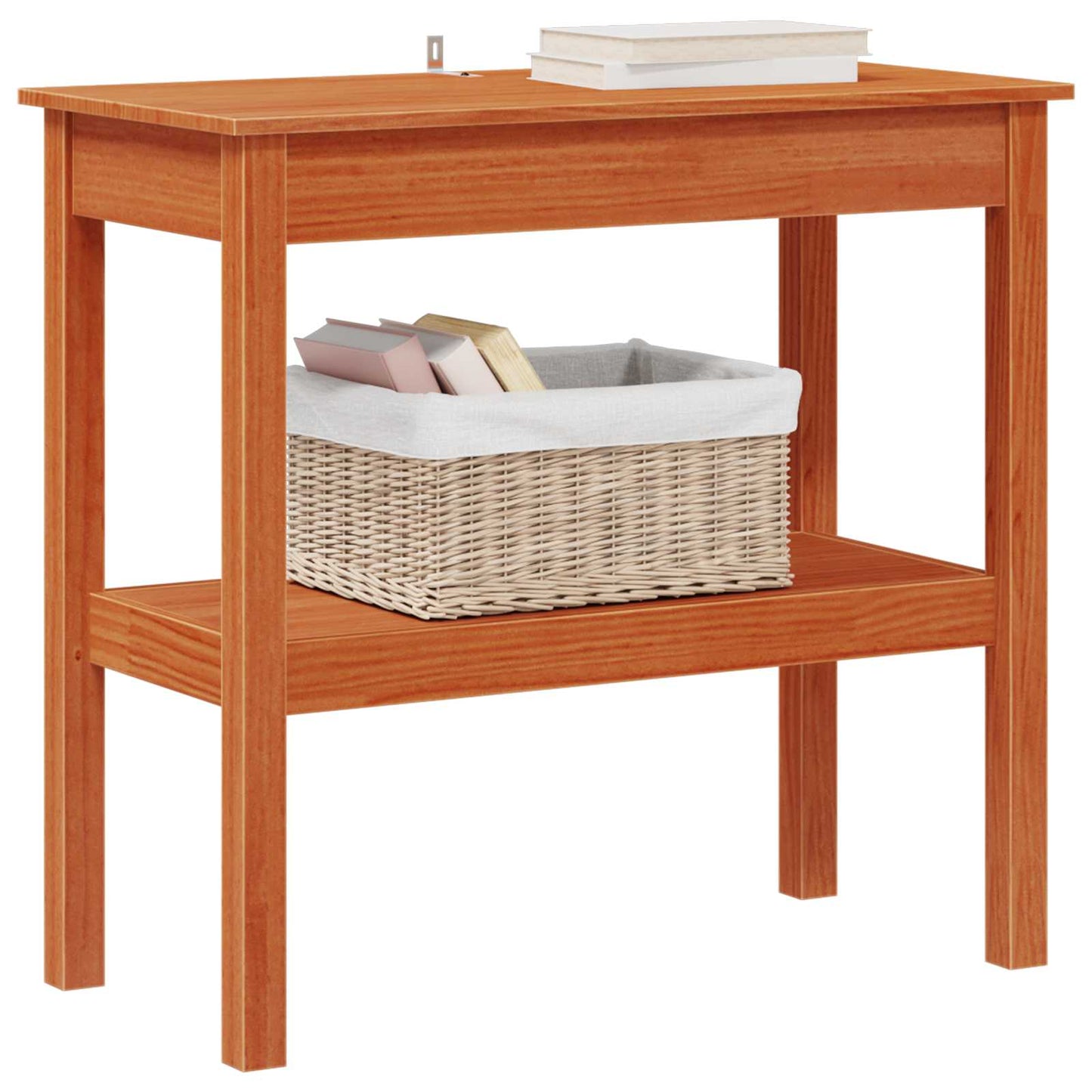 Console Table Wax Brown 80 x 40 x 75 cm Solid Pine Wood