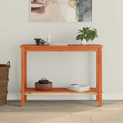 Console Table Wax Brown 110 x 40 x 80 cm Solid Pine Wood