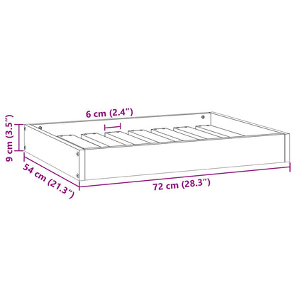 Dog Bed Wax Brown 72 x 54 x 9 cm Solid Pine Wood