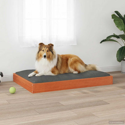 Dog Bed Wax Brown 92 x 64 x 9 cm Solid Pine Wood