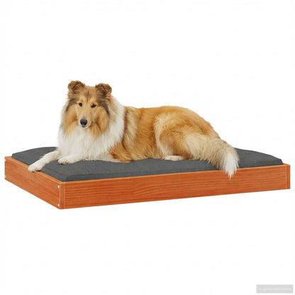 Dog Bed Wax Brown 92 x 64 x 9 cm Solid Pine Wood