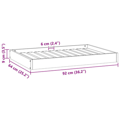Dog Bed Wax Brown 92 x 64 x 9 cm Solid Pine Wood