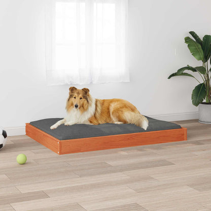 Dog Bed Wax Brown 101.5 x 74 x 9 cm Solid Pine Wood