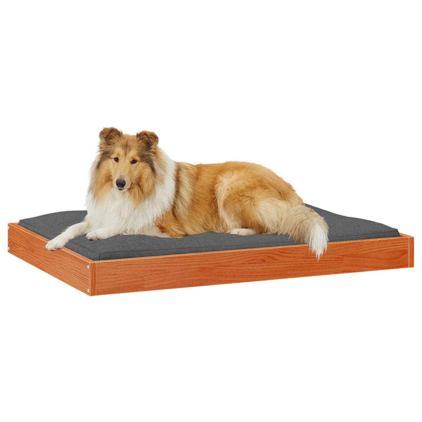 Dog Bed Wax Brown 101.5 x 74 x 9 cm Solid Pine Wood