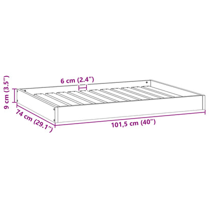 Dog Bed Wax Brown 101.5 x 74 x 9 cm Solid Pine Wood