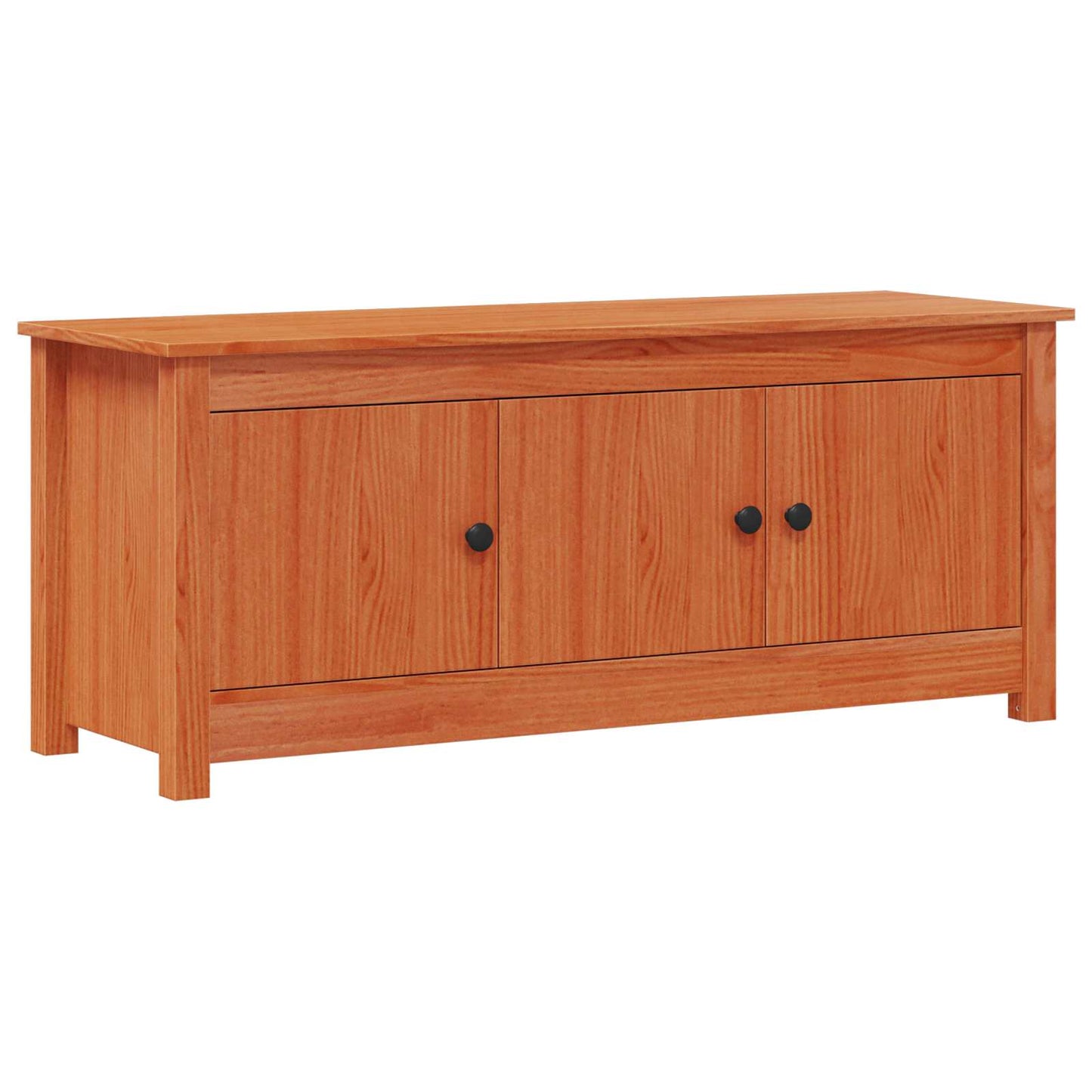 Shoe Cabinet Wax Brown 110 x 38 x 45.5 cm Solid Pine Wood