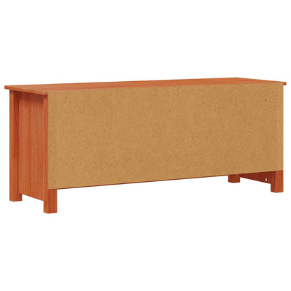 Shoe Cabinet Wax Brown 110 x 38 x 45.5 cm Solid Pine Wood