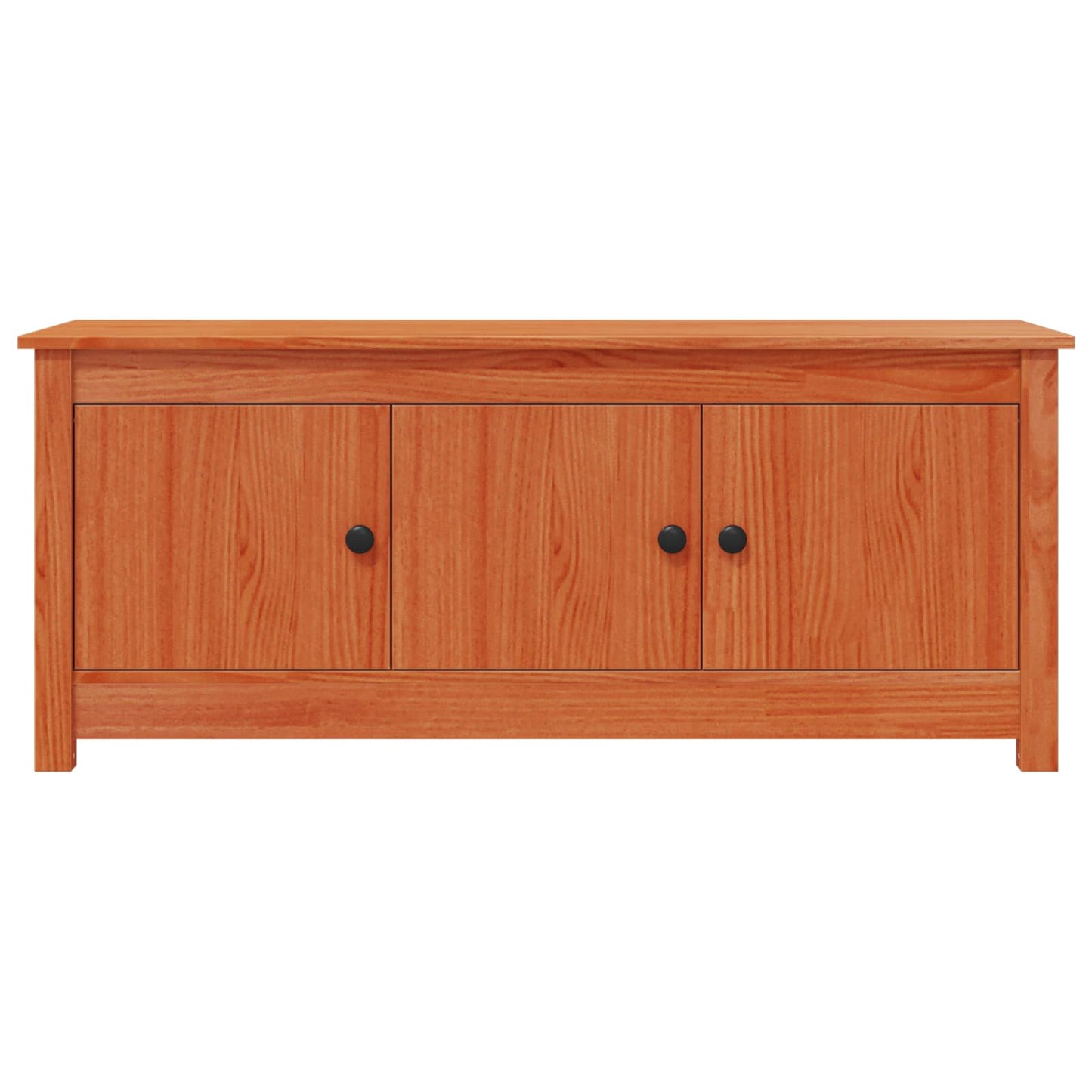 Shoe Cabinet Wax Brown 110 x 38 x 45.5 cm Solid Pine Wood