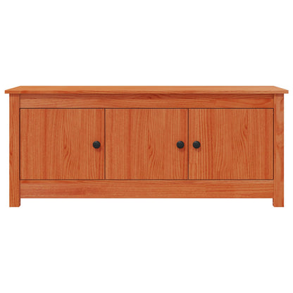 Shoe Cabinet Wax Brown 110 x 38 x 45.5 cm Solid Pine Wood