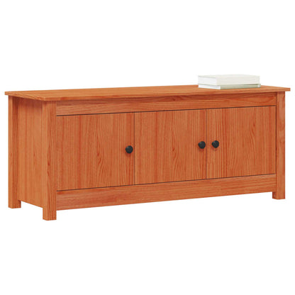 Shoe Cabinet Wax Brown 110 x 38 x 45.5 cm Solid Pine Wood