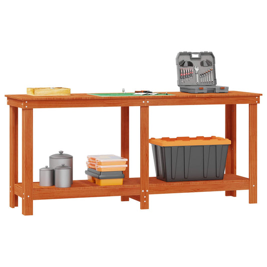 Work Bench Wax Brown 180 x 50 x 80 cm Solid Pine Wood