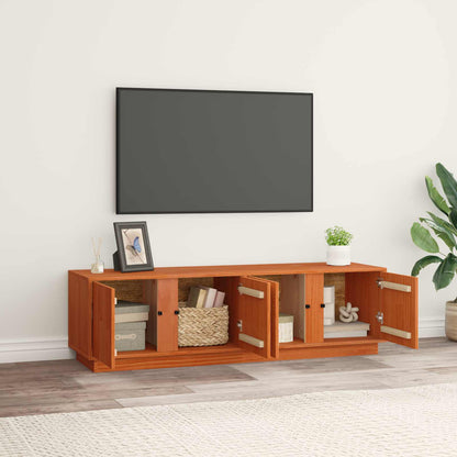 TV Cabinet Wax Brown 140 x 40 x 40 cm Solid Pine Wood