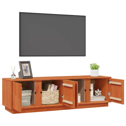 TV Cabinet Wax Brown 140 x 40 x 40 cm Solid Pine Wood