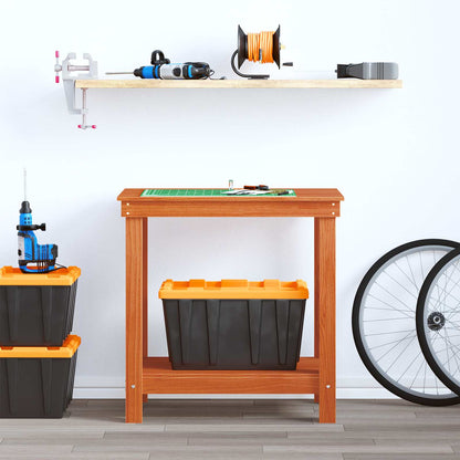 Work Bench with Shelf Wax Brown 80 x 50 x 80 cm Solid Pine Wood