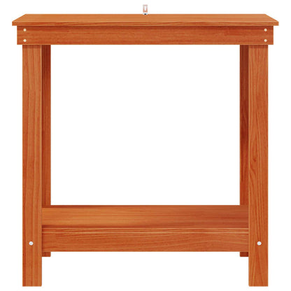 Work Bench with Shelf Wax Brown 80 x 50 x 80 cm Solid Pine Wood