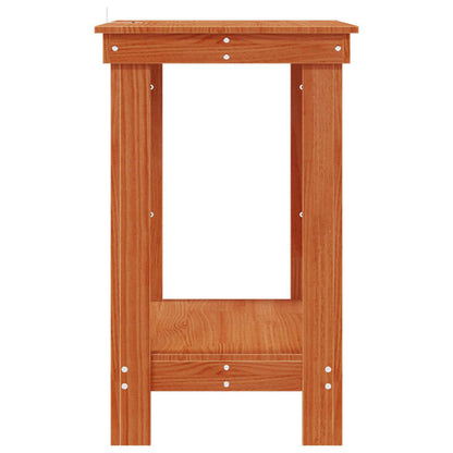 Work Bench with Shelf Wax Brown 80 x 50 x 80 cm Solid Pine Wood