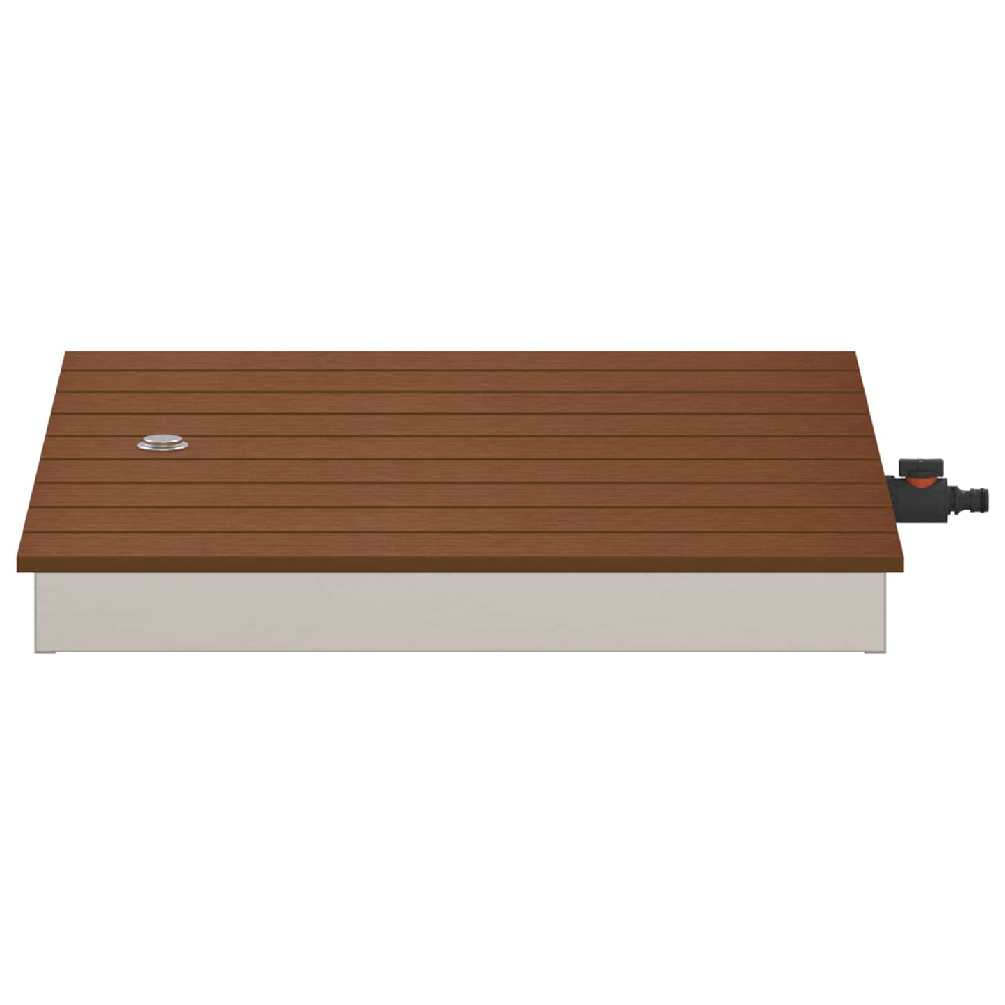 Garden Floor Shower WPC and Stainless Steel 201 Brown