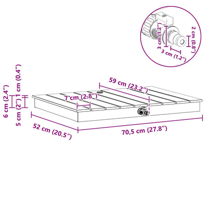 Garden Floor Shower WPC and Stainless Steel 201 Brown