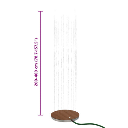 Garden Floor Shower WPC and Stainless Steel 201 Brown