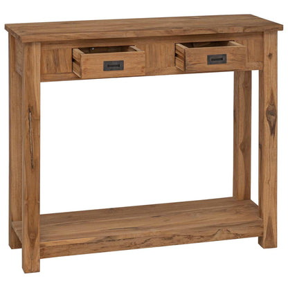 Console Table Natural 90 x 30 x 80 cm Solid Teak Wood