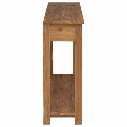 Console Table Natural 110 x 30 x 80 cm Solid Teak Wood