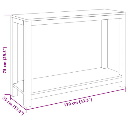 Console Table Natural 110 x 35 x 75 cm Solid Teak Wood