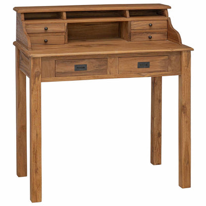 Writing Desk Natural 89.5 x 49.5 x 100 cm Solid Teak Wood