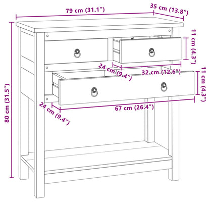 Sideboard Natural 79 x 35 x 80 cm Solid Teak Wood