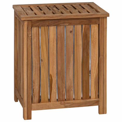 Laundry Basket Natural Solid Teak Wood