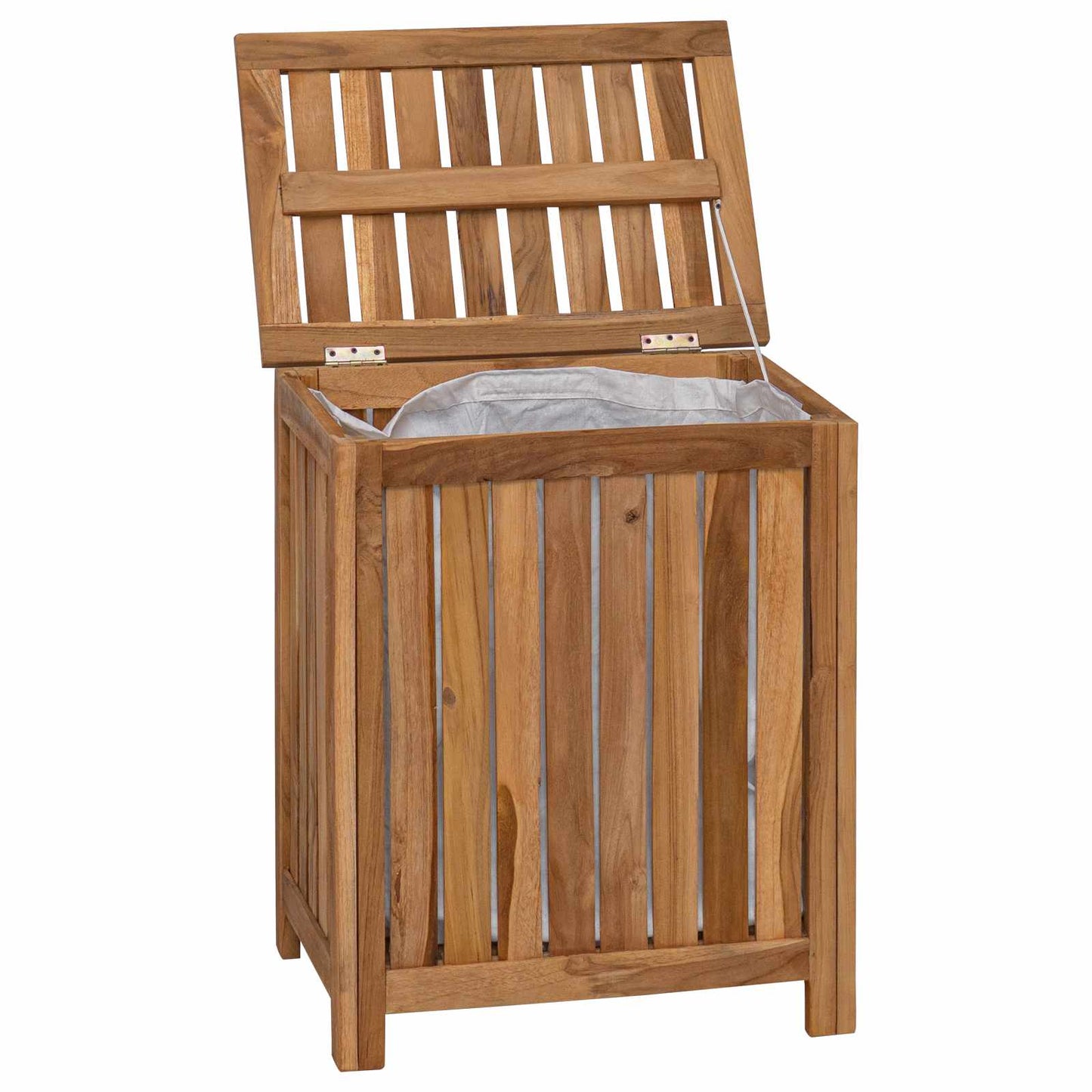 Laundry Basket Natural Solid Teak Wood