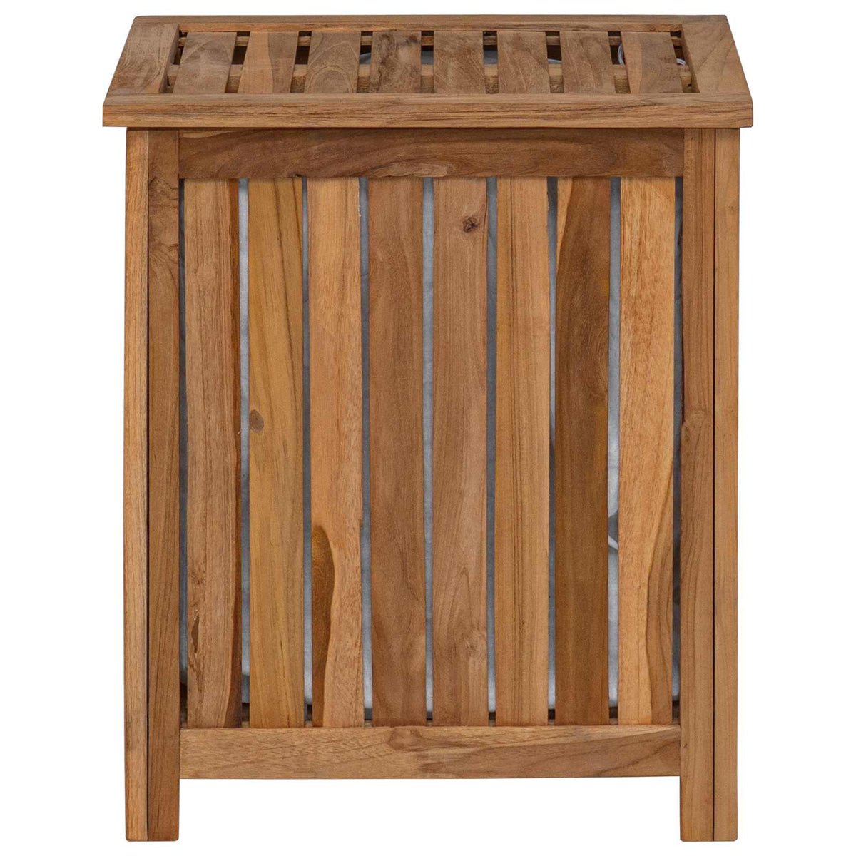 Laundry Basket Natural Solid Teak Wood