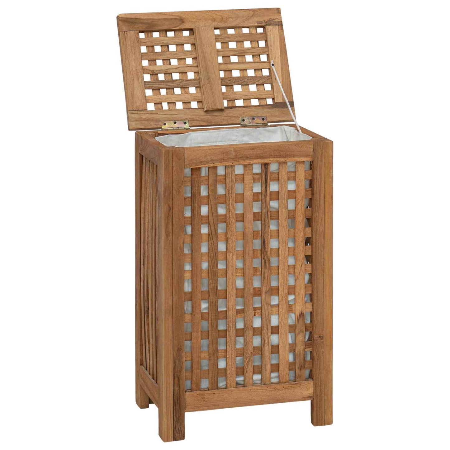 Laundry Basket Natural Solid Teak Wood