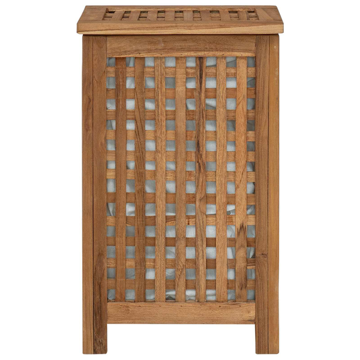 Laundry Basket Natural Solid Teak Wood