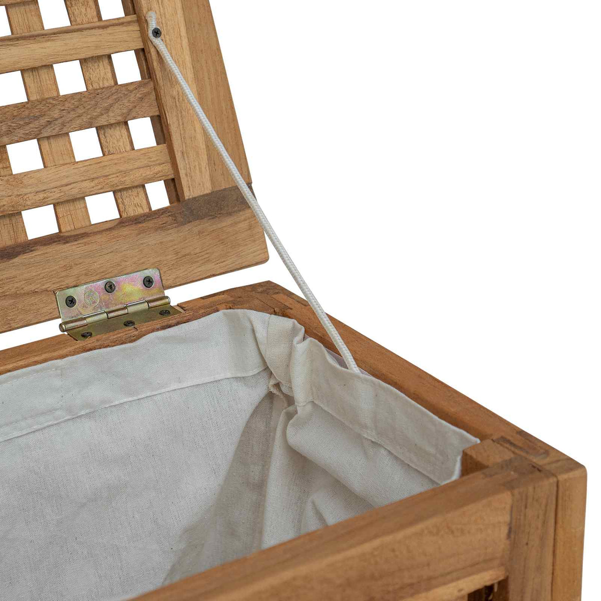 Laundry Basket Natural Solid Teak Wood
