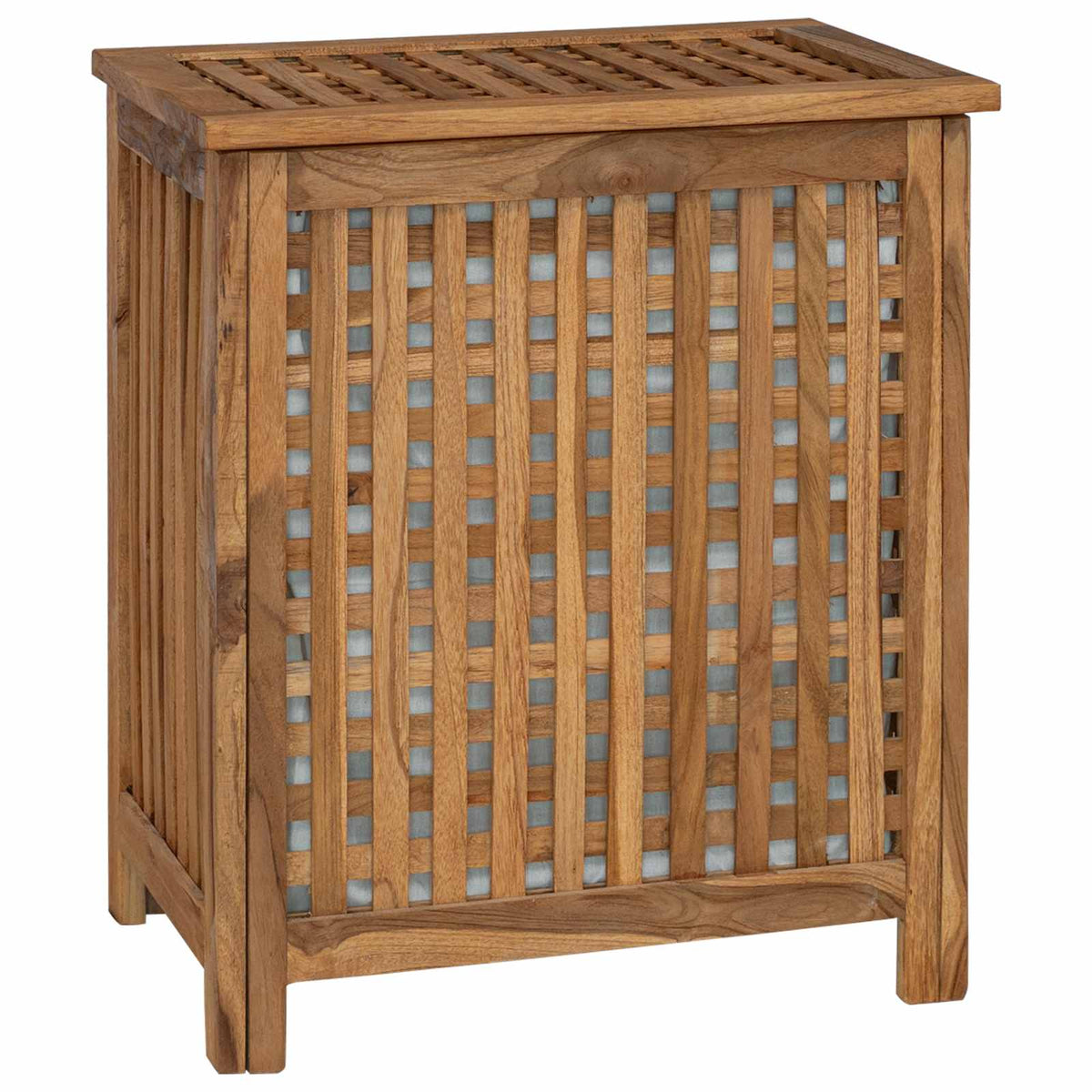 Laundry Basket Natural Solid Teak Wood