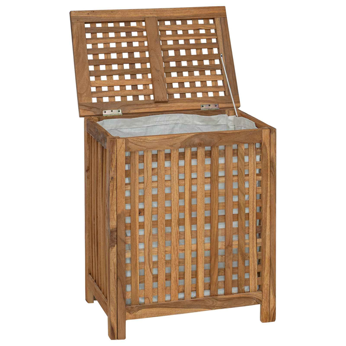 Laundry Basket Natural Solid Teak Wood