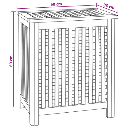 Laundry Basket Natural Solid Teak Wood