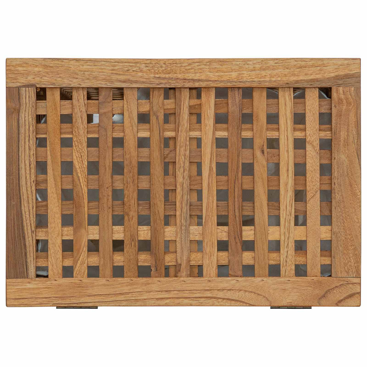 Laundry Basket Natural Solid Teak Wood