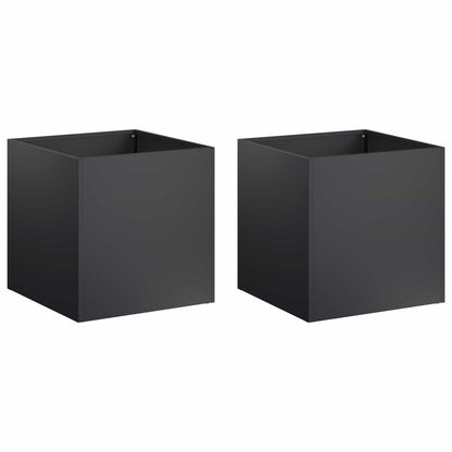 Garden Planter 2 pcs Black 25 x 25 x 25 cm Cold-rolled Steel
