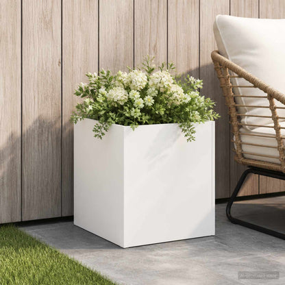 Garden Planter White 25 x 25 x 25 cm Cold-rolled Steel