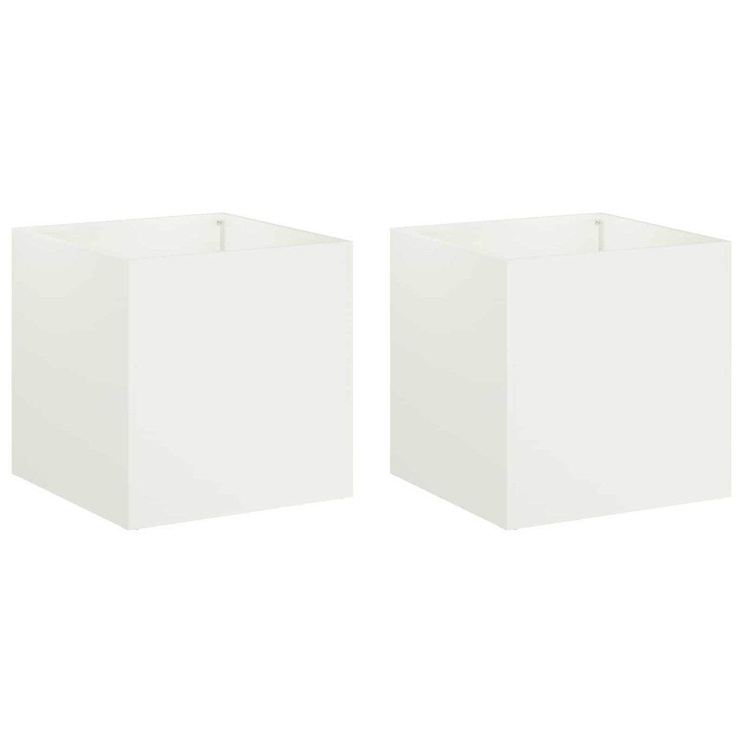 Garden Planter 2 pcs White 25 x 25 x 25 cm Cold-rolled Steel