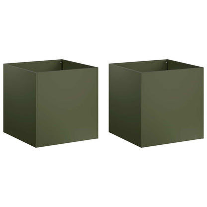 Garden Planter 2 pcs Olive Green 25 x 25 x 25 cm