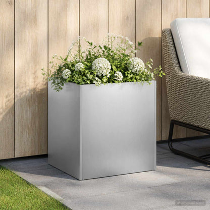 Garden Planter Silver 25 x 25 x 25 cm Stainless Steel