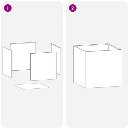 Garden Planter 2 pcs Silver 35 x 35 x 35 cm Galvanised Steel